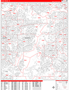 Grand Prairie  Wall Map Red Line Style